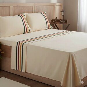 vintage Charter Collection the Bay HBC stripes FLANNEL sheet set full